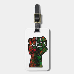black pride red green fist pan African flag unity Luggage Tag
