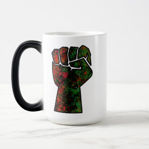 black pride red green fist pan African flag unity Magic Mug
