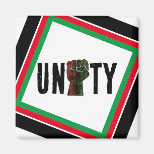 black pride red green fist pan African flag unity  Magnet