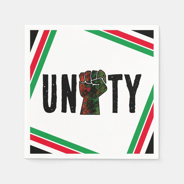 black pride red green fist pan African flag unity  Napkin (Front)