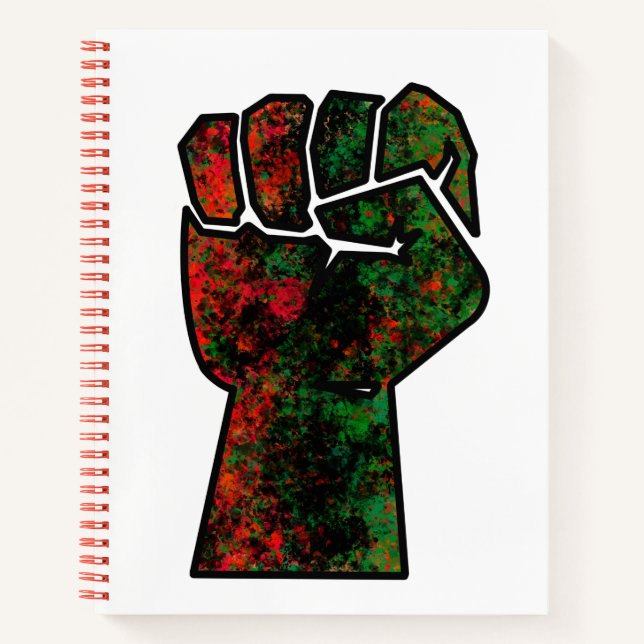 black pride red green fist pan African flag unity  Notebook (Front)