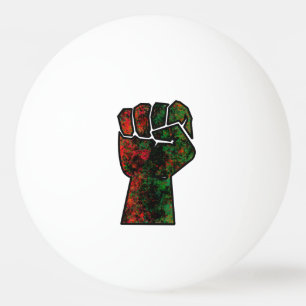 black pride red green fist pan African flag unity  Ping Pong Ball