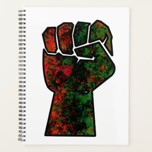 black pride red green fist pan African flag unity  Planner