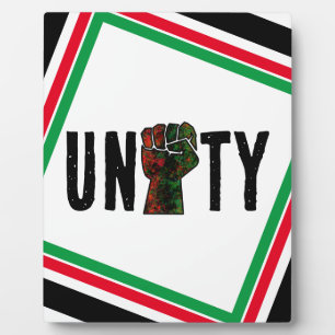 black pride red green fist pan African flag unity Plaque
