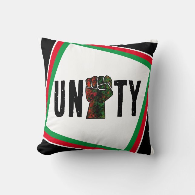 black pride red green fist pan African flag unity  Throw Pillow (Front)