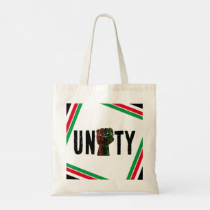black pride red green fist pan African flag unity  Tote Bag
