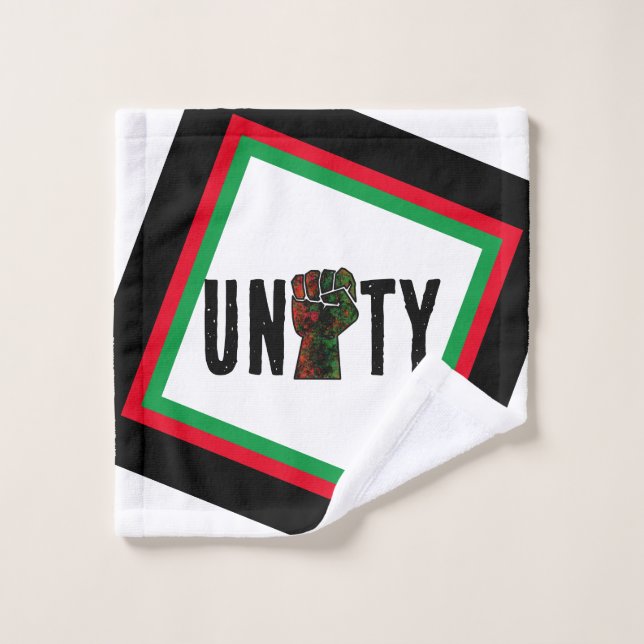 black pride red green fist pan African flag unity  Wash Cloth (Wash Cloth)