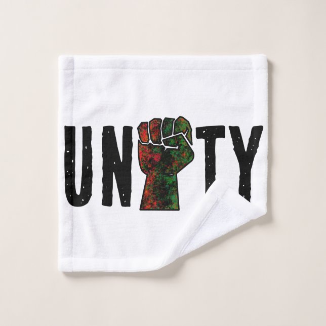 black pride red green fist pan African flag unity  Wash Cloth (Wash Cloth)