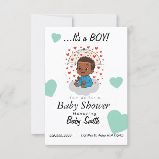 Black prince baby shower inviation  invitation