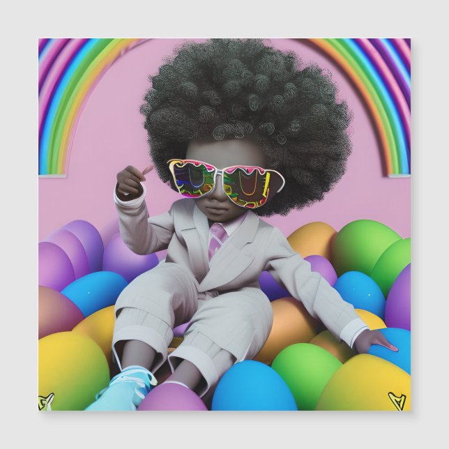 Black Prince Melanin Boys Easter Egg Hunt Rainbow (Front)