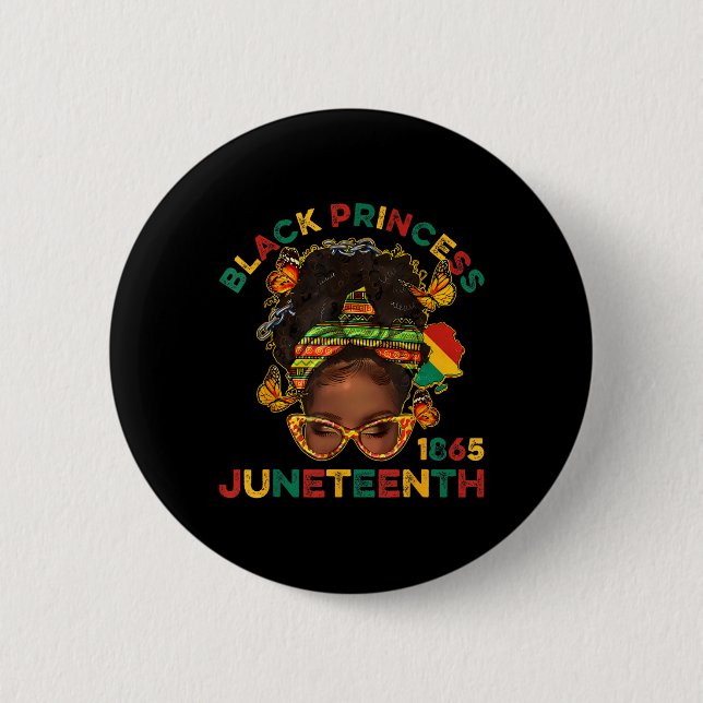 Black Princes Juneteenth 1865 History Month Melani 2 Inch Round Button (Front)