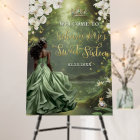 Black Princess and Frog Sage Green Dress Sweet 16