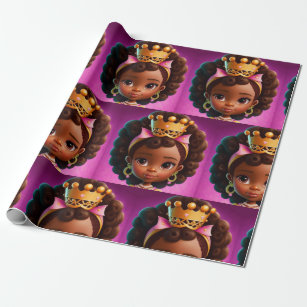 Black Princess, Black Girl Baby Girl ,Royalty Wrapping Paper