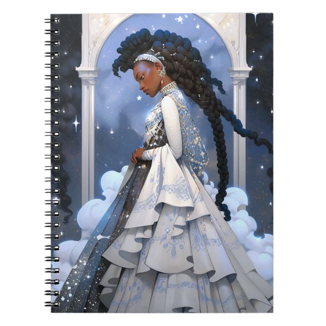 Black Princess Fantasy Art Notebook (Front)