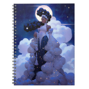 Black Princess Fantasy Art Notebook