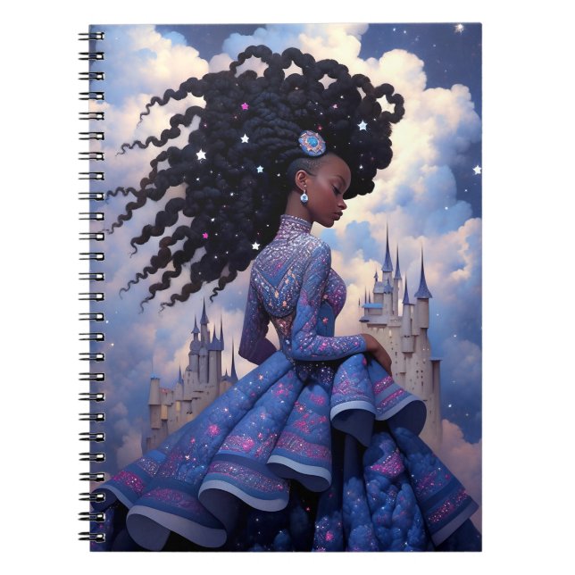 Black Princess Fantasy Art Notebook (Front)