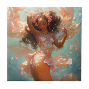 Black Princess Fantasy Art Tile