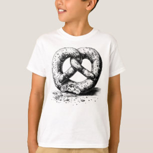 Black Print Plain Sketchy Pretzel Boy's T-Shirt