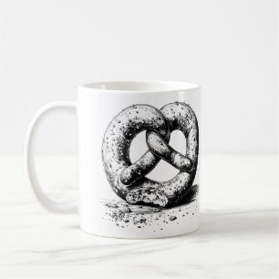 Black Print Plain Sketchy Pretzel Coffee Mug