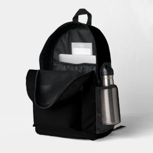 Black Printed Backpack