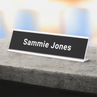 Black Printed Name Plate for Office Desk Modern