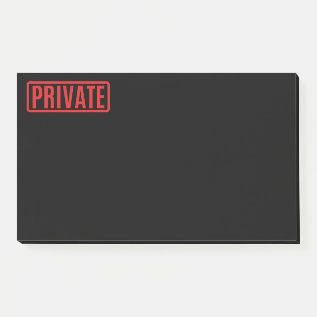 Black Private Post-it Notes (Front)