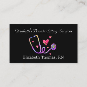 Black Private Sitting Business Card