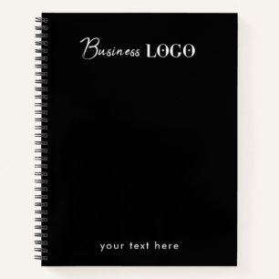 Black Professional Company Business Logo & Text  Notebook