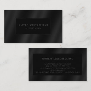 Black professional elegant modern attorney at law business card