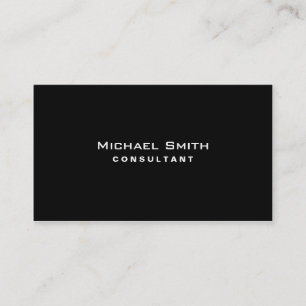 Black Professional Elegant Modern Plain Simple Business Card