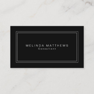 Black Professional Elegant Plain Modern Simple Business Card