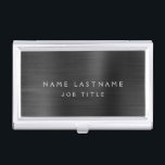 Black Professional Metallic Foil Modern Business Business Card Holder<br><div class="desc">Black Foil Metallic Stainless Steel Minimalist Business Card Holder with white lettered script signature typography for the monogram. The Foil Metal Business Card Holders can be customized with your name. Please contact the designer for customized matching items.</div>