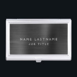 Black Professional Metallic Foil Modern Business Business Card Holder<br><div class="desc">Black Foil Metallic Stainless Steel Minimalist Business Card Holder with white lettered script signature typography for the monogram. The Foil Metal Business Card Holders can be customized with your name. Please contact the designer for customized matching items.</div>