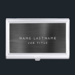 Black Professional Metallic Foil Modern Business Business Card Holder<br><div class="desc">Black Foil Metallic Stainless Steel Minimalist Business Card Holder with white lettered script signature typography for the monogram. The Foil Metal Business Card Holders can be customized with your name. Please contact the designer for customized matching items.</div>