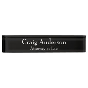 Black Professional Plain Classical Elegant Nameplate