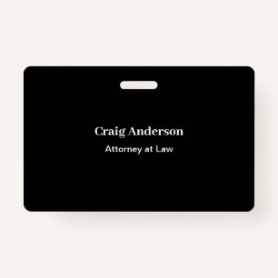 Black Professional Plain Modern Elegant Badge