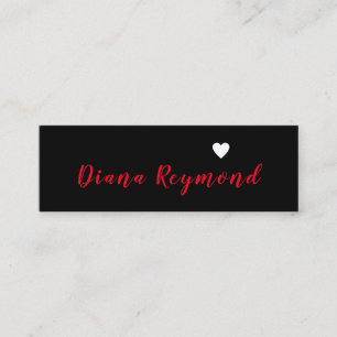 black professional profile card with heart