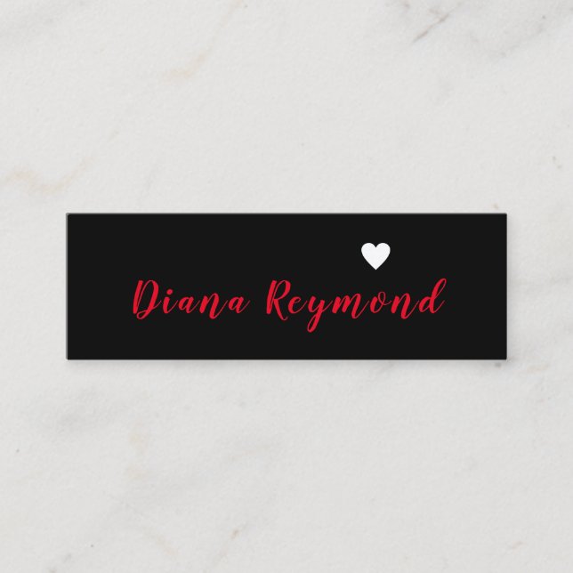 black professional profile card with heart (Front)