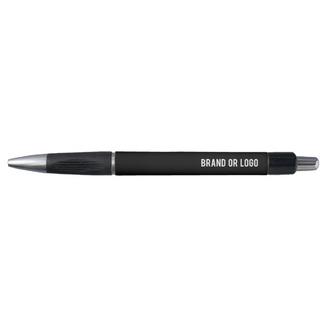 Black Professional Simple Business Logo Company Pen (Front)