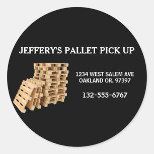 Black Professional Wood Pallet Crate Business Classic Round Sticker