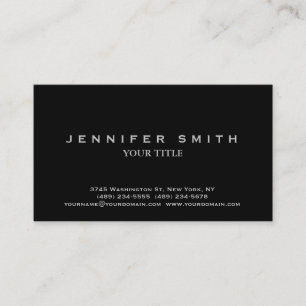 Black Professşional Modern Plain Business Card