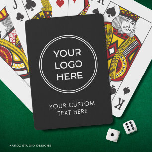 Black Promotional Branded Logo Playing Cards