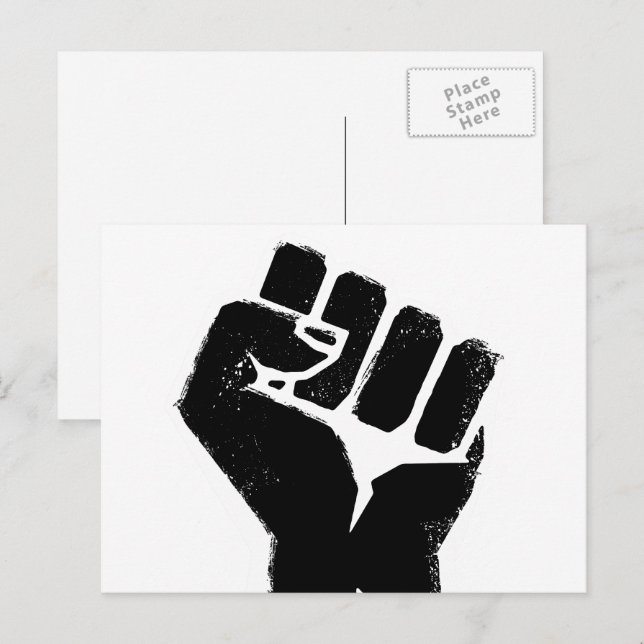 Black Protest Fist Postcard (Front/Back)
