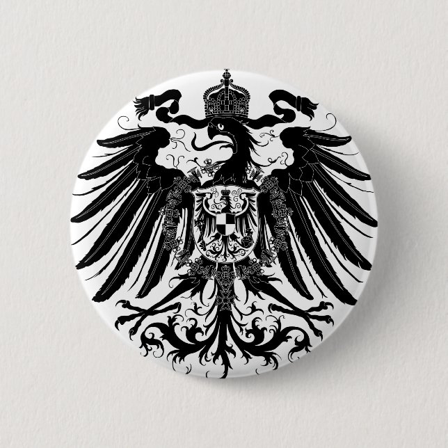 Black Prussian Eagle 2 Inch Round Button (Front)