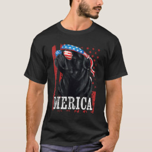 Black Pug 4th Of July Dog Mom Dog Dad Merica Usa F T-Shirt