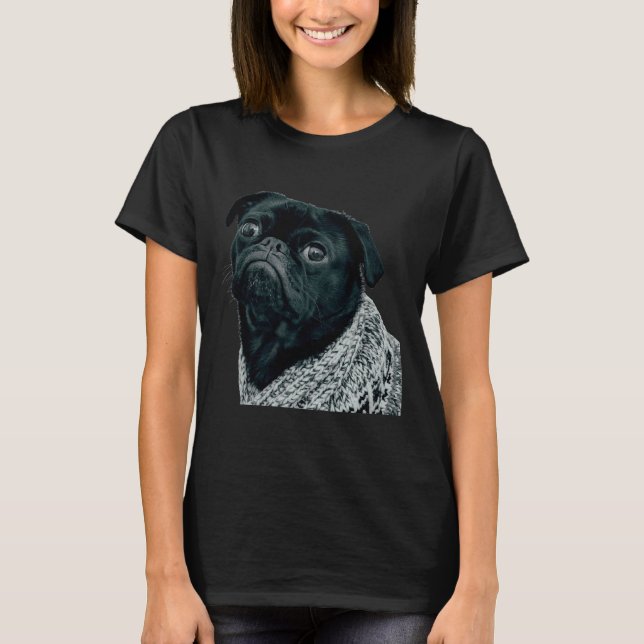Black Pug 559 T-Shirt (Front)