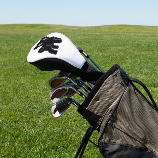 black pug cartoon golf head cover (In Situ)