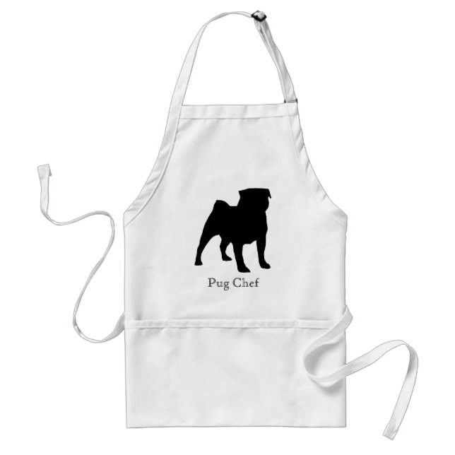 Black Pug Chef Apron (Front)