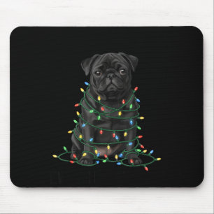 Black Pug Christmas I'm Fine Everything Is Fine  Mouse Pad