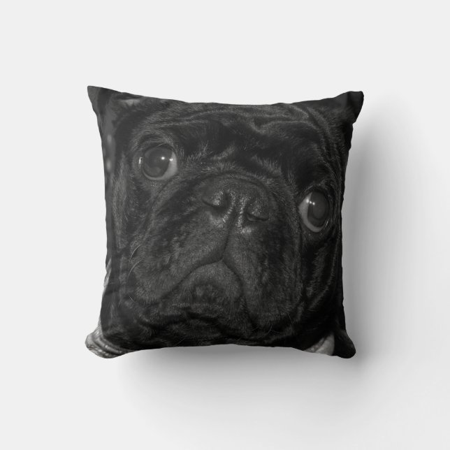 Black Pug cushion (Front)